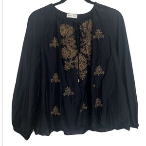 Megan Park Cotton/Silk Embroidered Blouse